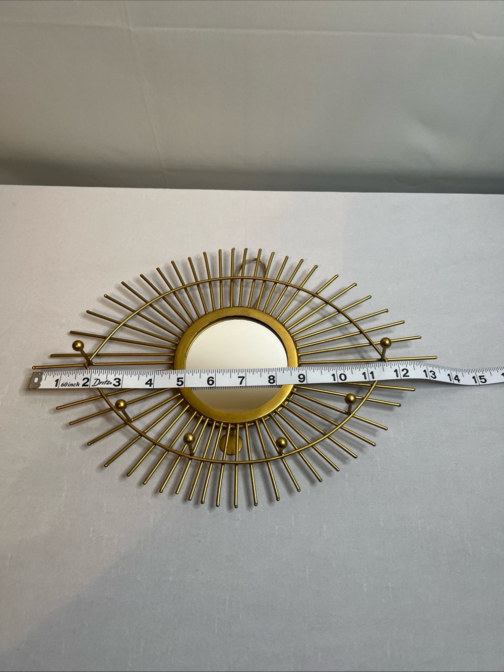 Cost Plus World Market Gold Eye-Shaped Sunburst Mirror Jewelry Holder - Picture 3 of 8